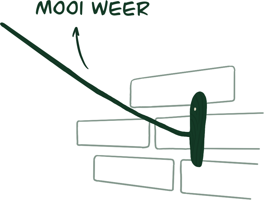 Bij mooi weer staat het weerstokje omhoog.